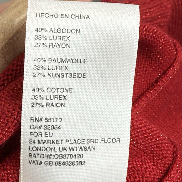 Free People Revolve French Girl Dress M Red Sparkle Knit Holiday Christmas Belt - Picture 12 of 12